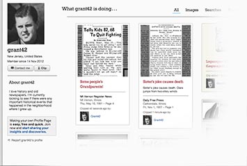 Profile page on Indianapolis Star Archive