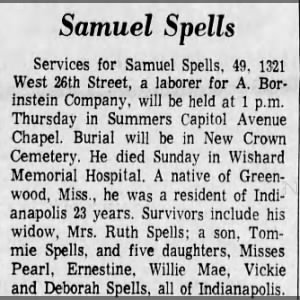 Obituary for Samuel Spells
