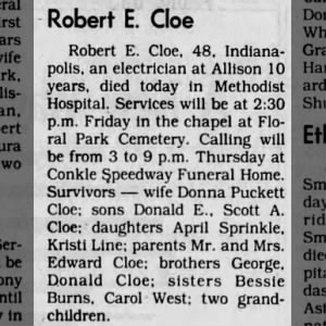 Obituary for Robert E. Cloe